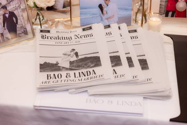 DIY wedding newspaper