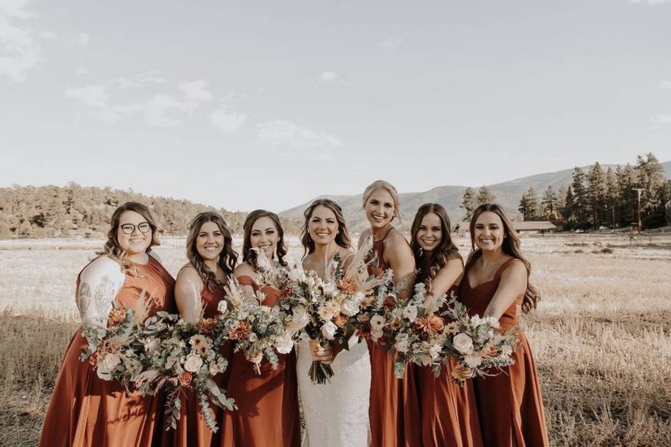 Bride with bridesmaid's