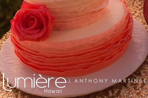 Two tier pink ombre cake