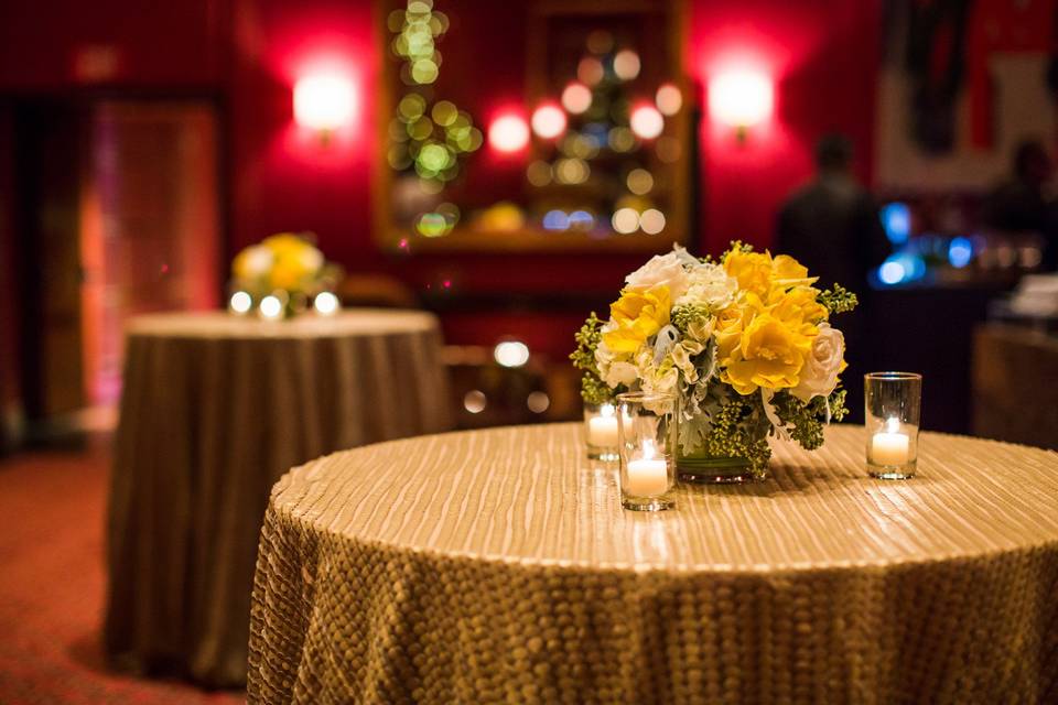 Table setup with centerpiece