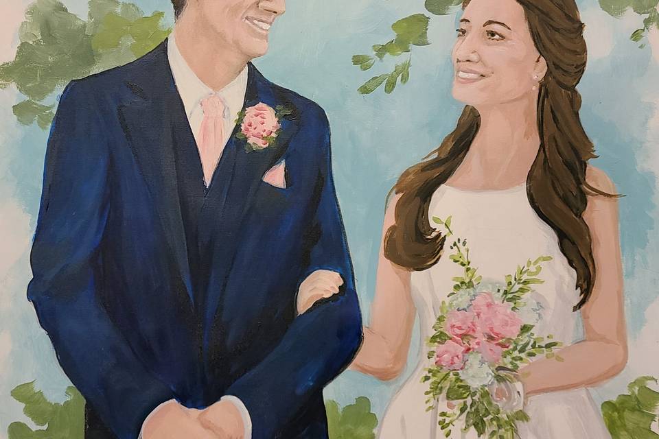 Bride and groom gift painting