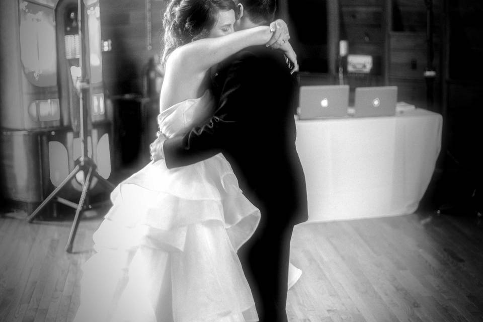 The happiness of the first dance.
