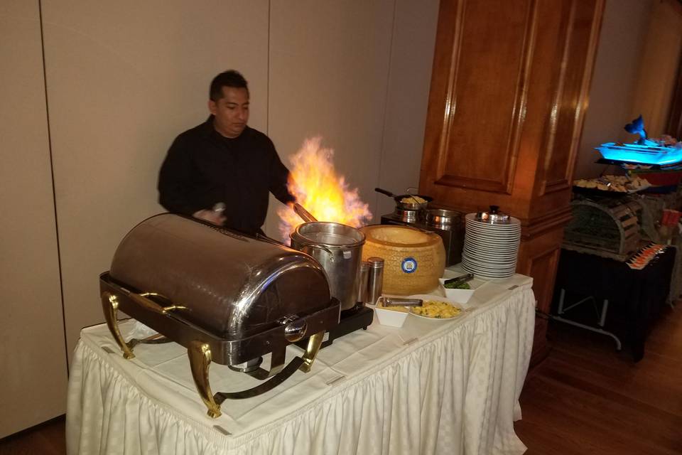 Flaming Cheese Wheel