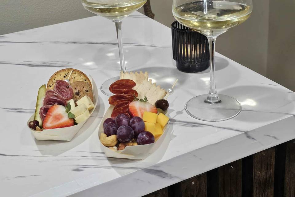 Charcuterie Boats & Wine