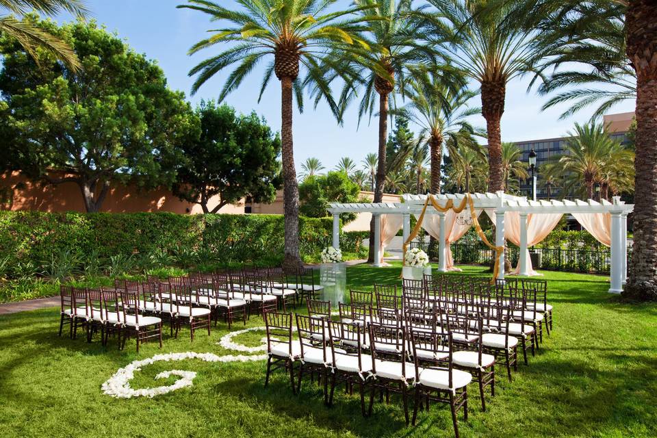 Outdoor wedding ceremony area