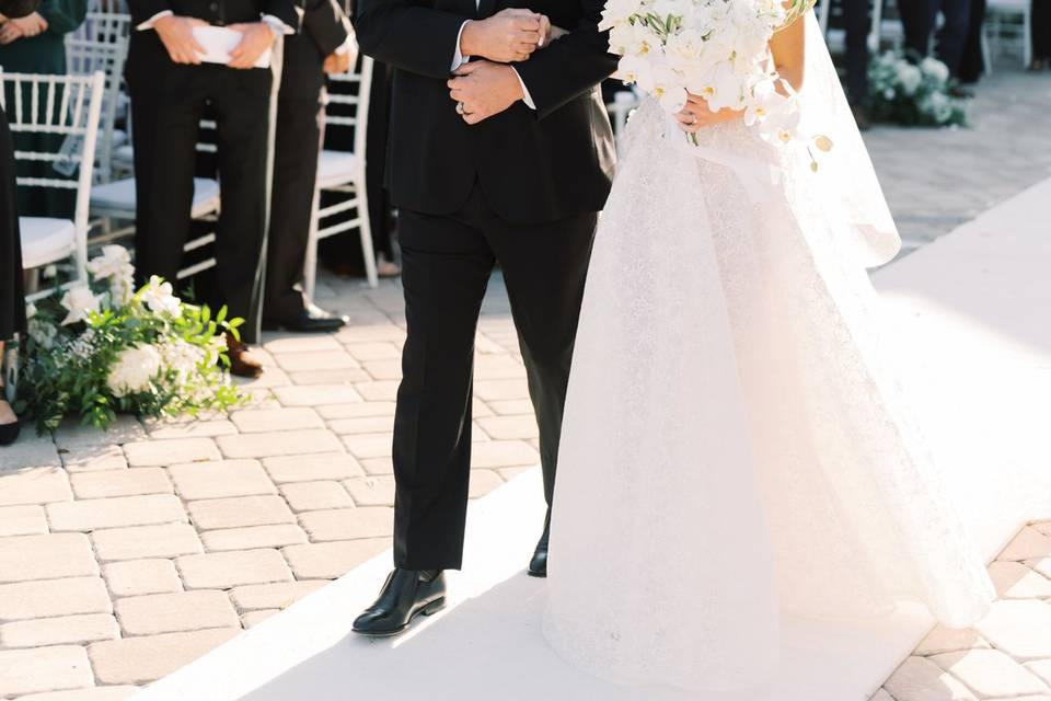 Walking down aisle