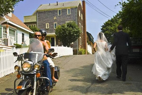 A first walk through the streets of Marblehead, MA as a married couple.