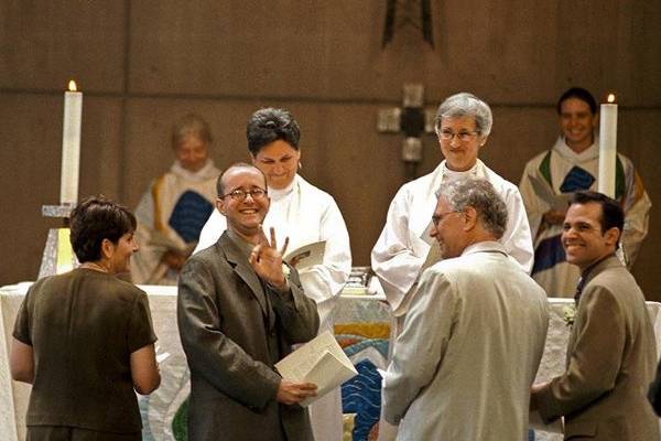 One of the first same sex couples to marry in Vermont.