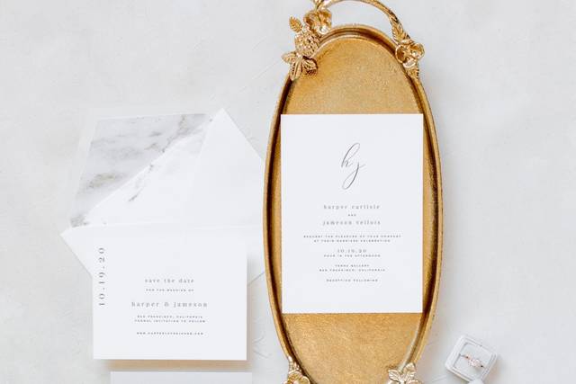 Letterpress Wedding Invitation