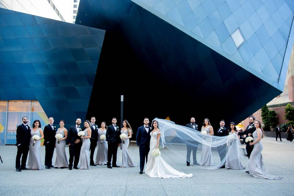 Downtown SF bridal party