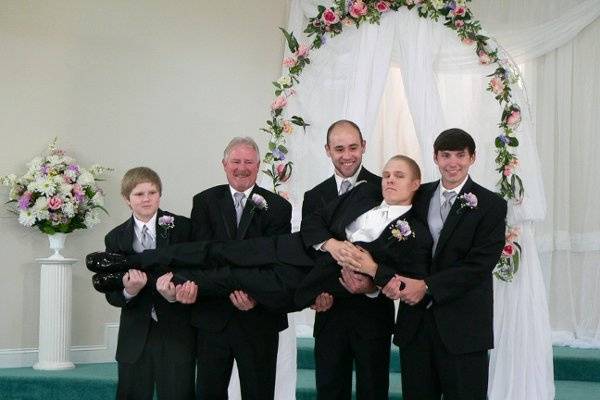 The groom with his groomsmen