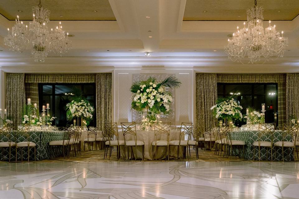 Lush green reception