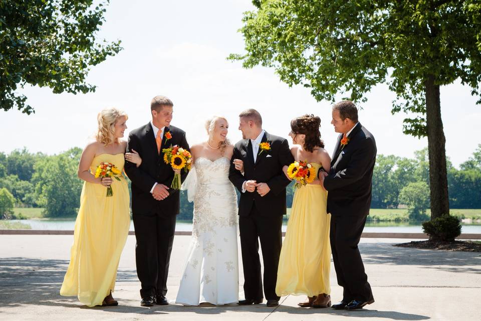 Yellow dresses and bright flowers