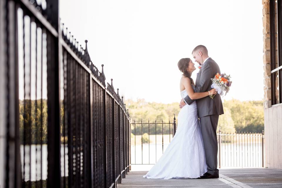 Tender moments between newlyweds