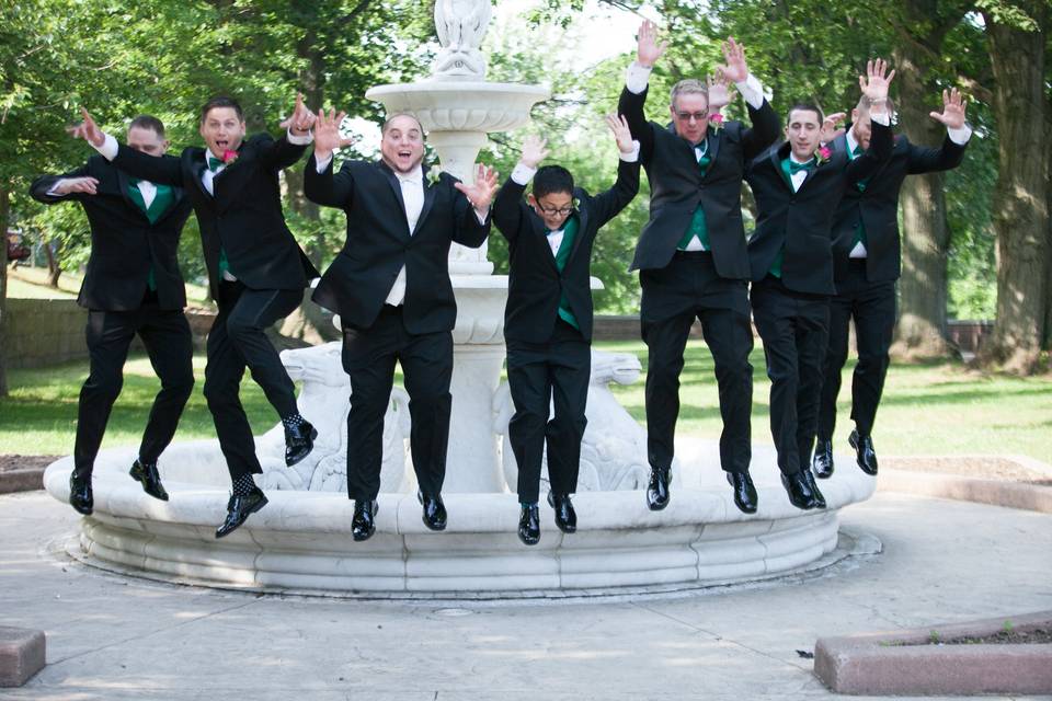 The groom with his groomsmen