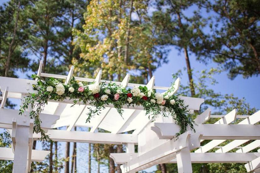 White wedding arch