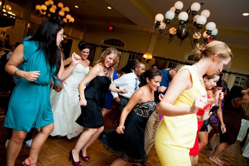 Dancing with his best girls.