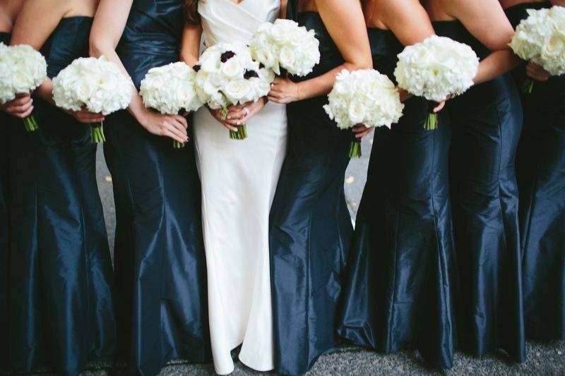 Bride with bridesmaids