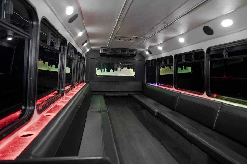 30 Passenger Party Bus Inside