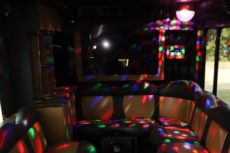 15-Passenger Party Bus Inside