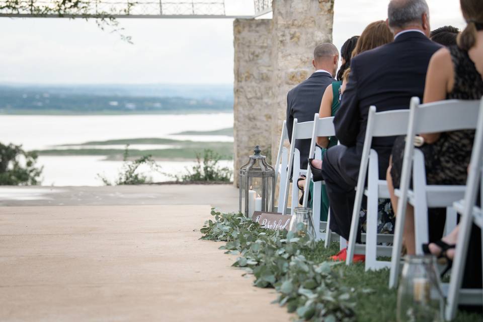 Greenery Ceremony Aisle