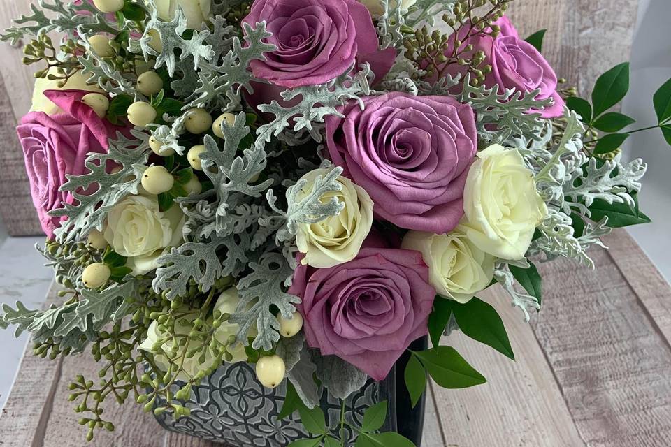 Lavender and silver bouquet