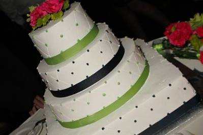 Multiple layered wedding cake