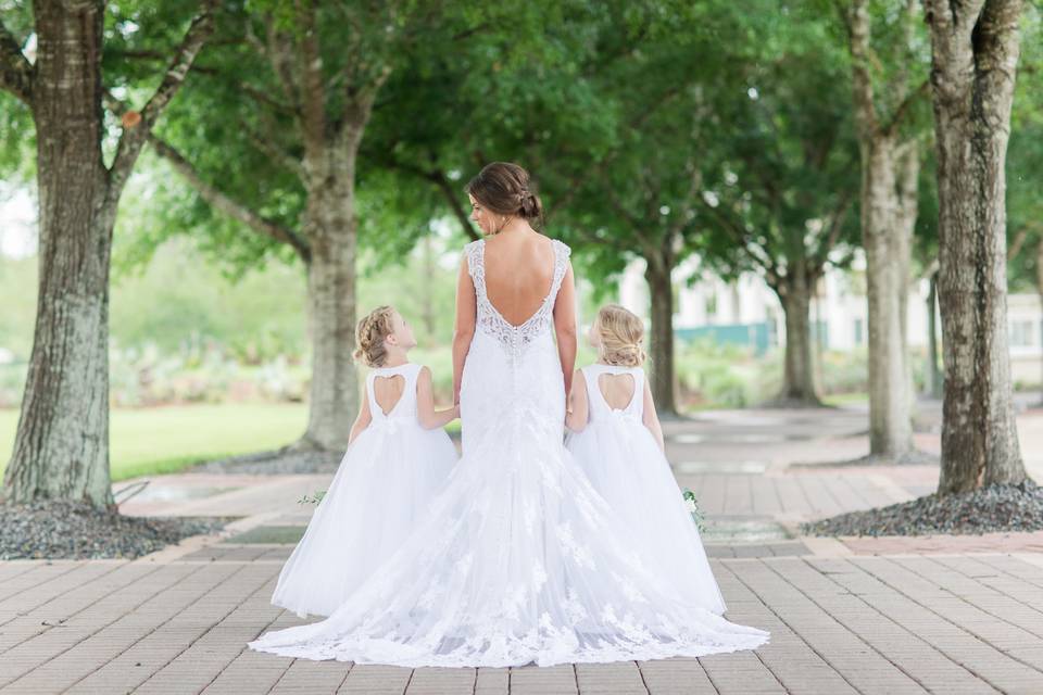 Bride and little girls