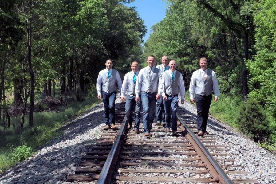 Groom with groomsmen