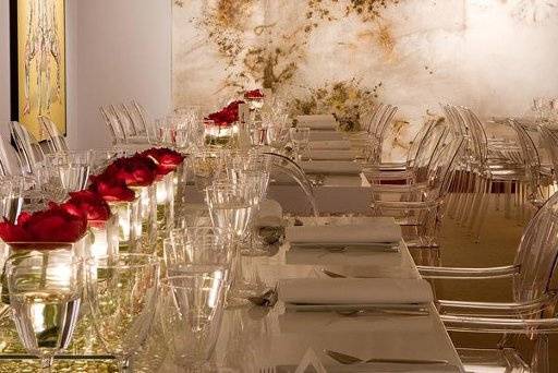 Classic lines meet modern form in the Louis Ghost Chair, designed by Phillippe Starck.  The perfect complement to your catered events. 800 pieces available nationwide.This image is courtesy of Ron Wendt Design.