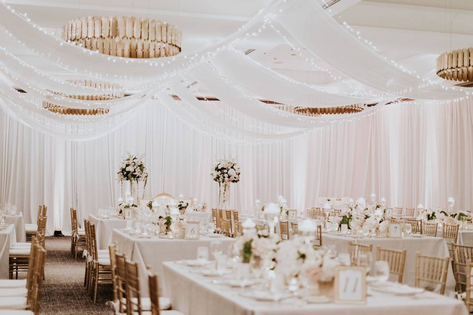 Pipe & Drape with Royal Tables