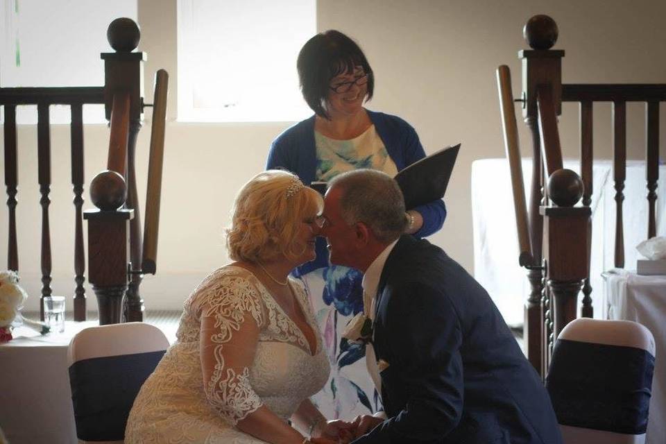 Wedding Vow Renewal ceremony - celebrating 30 years. Hotel Barn conversion in Ashford, Kent