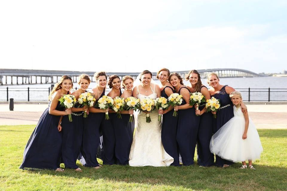 Bouquets of the bride and bridesmaids