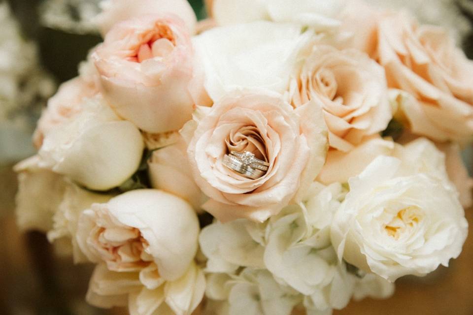 Soft blush and white wedding