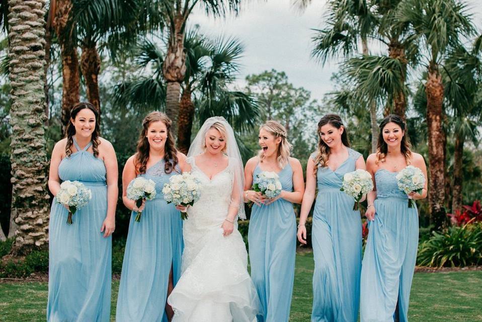 Soft Blue Bridesmaids Dresses