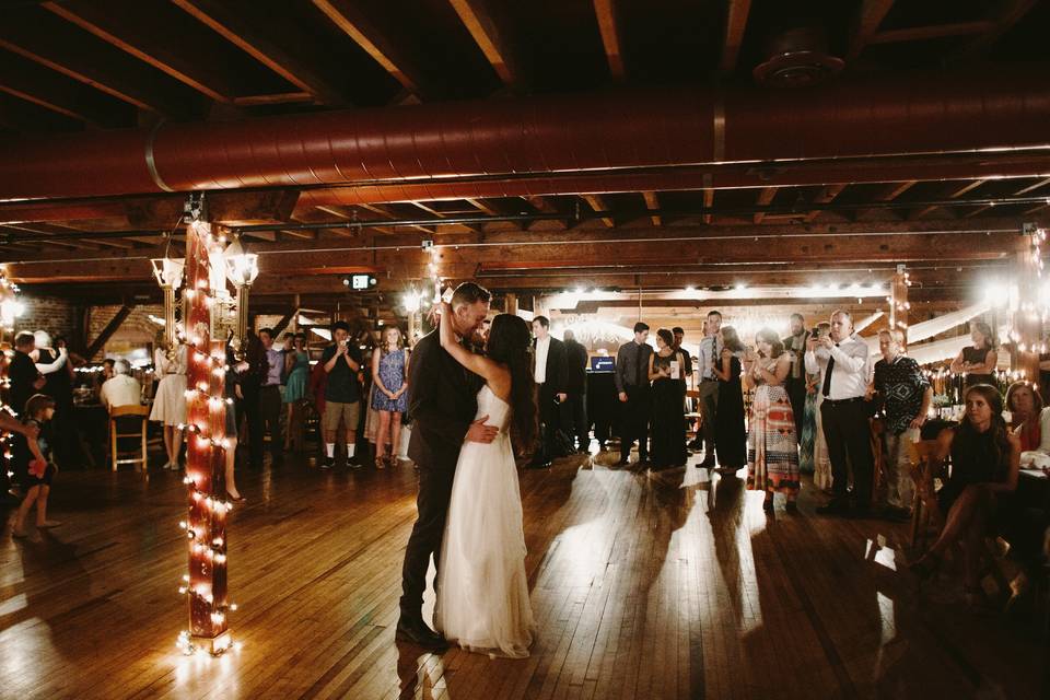 Newlyweds dancing