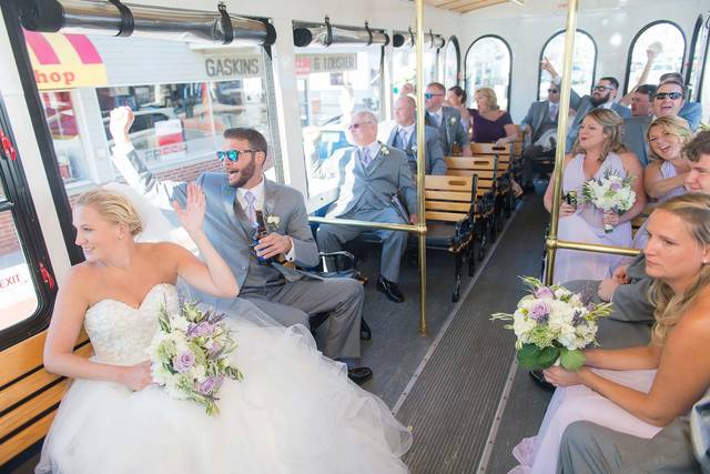 Having fun in the trolley
