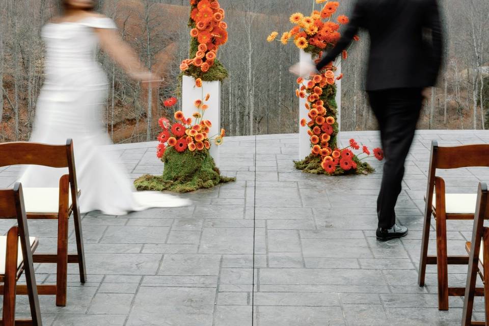Winter Ceremony Setup