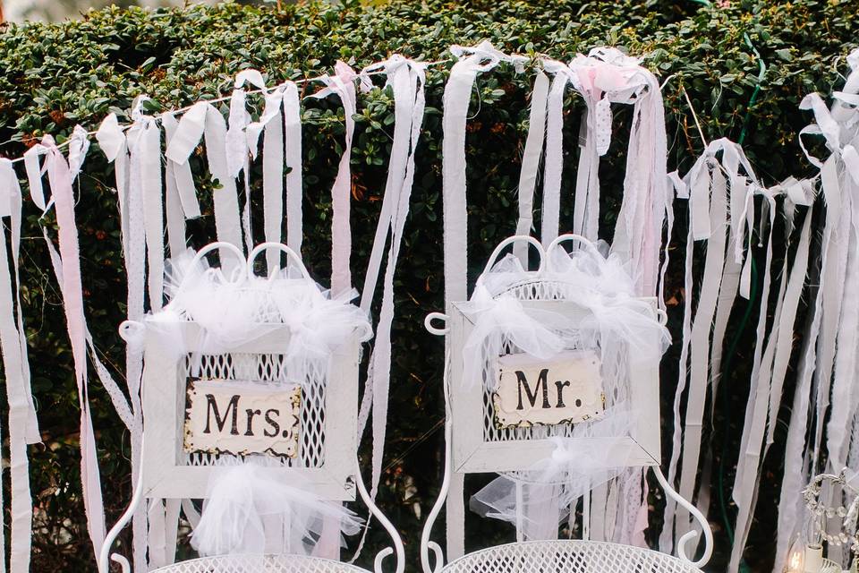 Chairs for the Bride and Groom