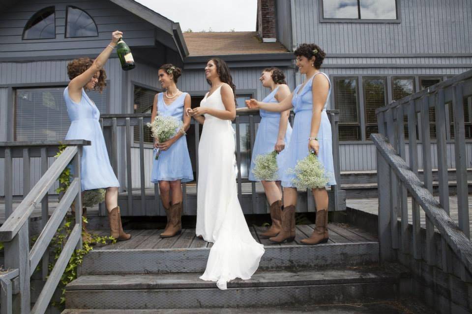 The bride with her bridesmaids