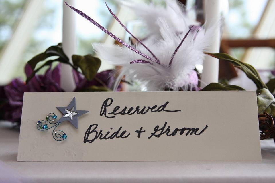 Place card, Bride & Groom