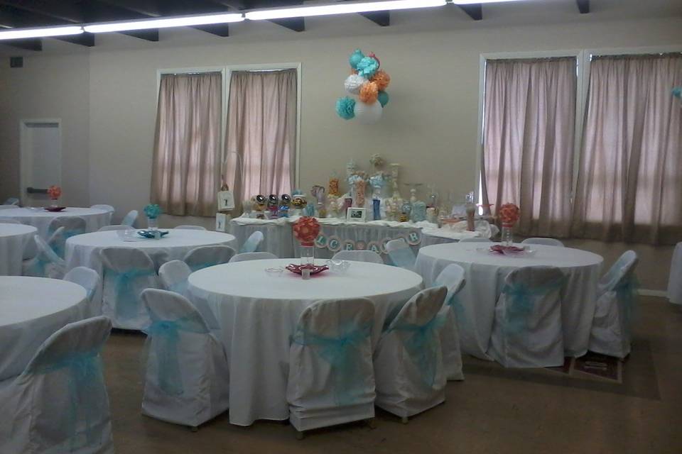Reception Hall decorated for an event