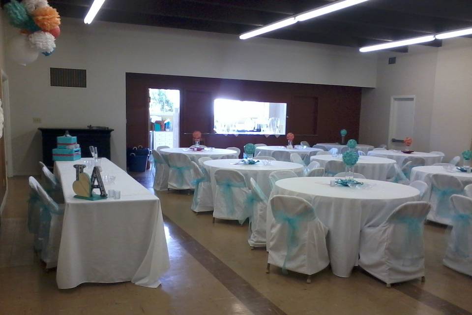 Reception Hall decorated for a special event
