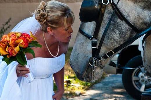 We love this picture of Doreen giving Ted a smooch, just before the wedding!