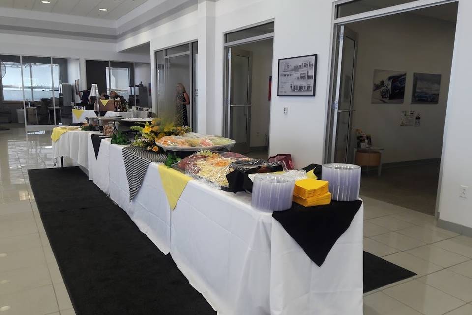 Catering buffet setup