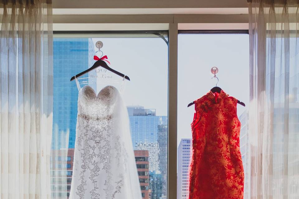 Dresses in Bridal Suite