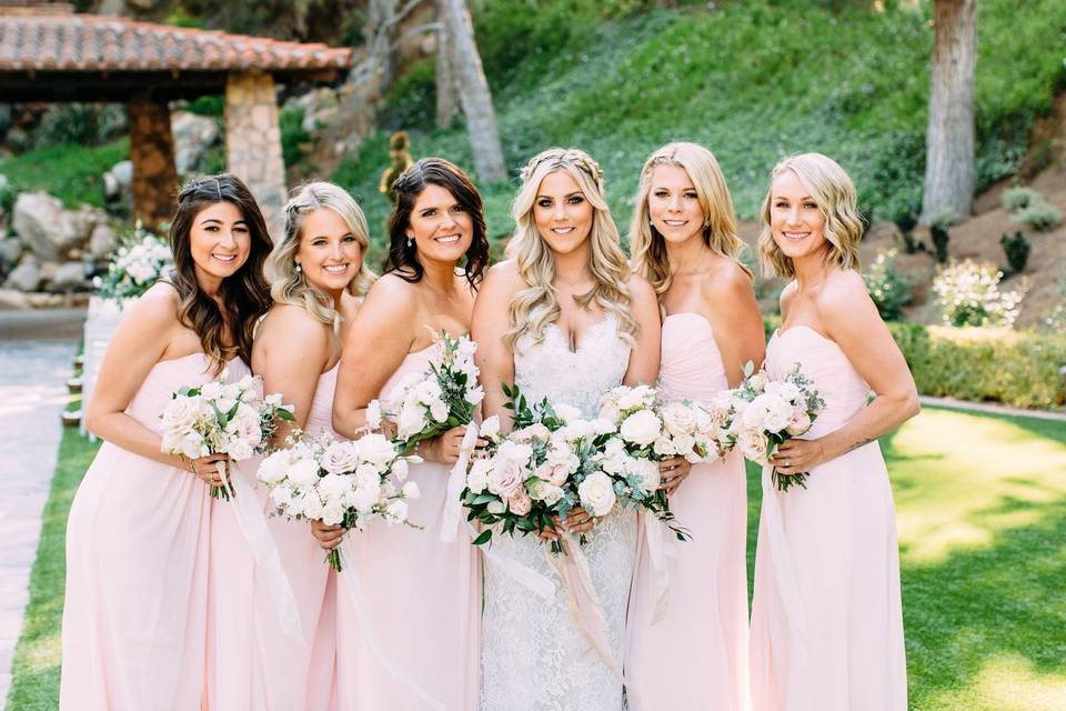 Bride and bridesmaids