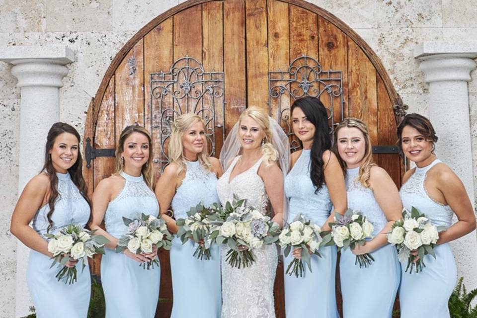 Bride and bridesmaids