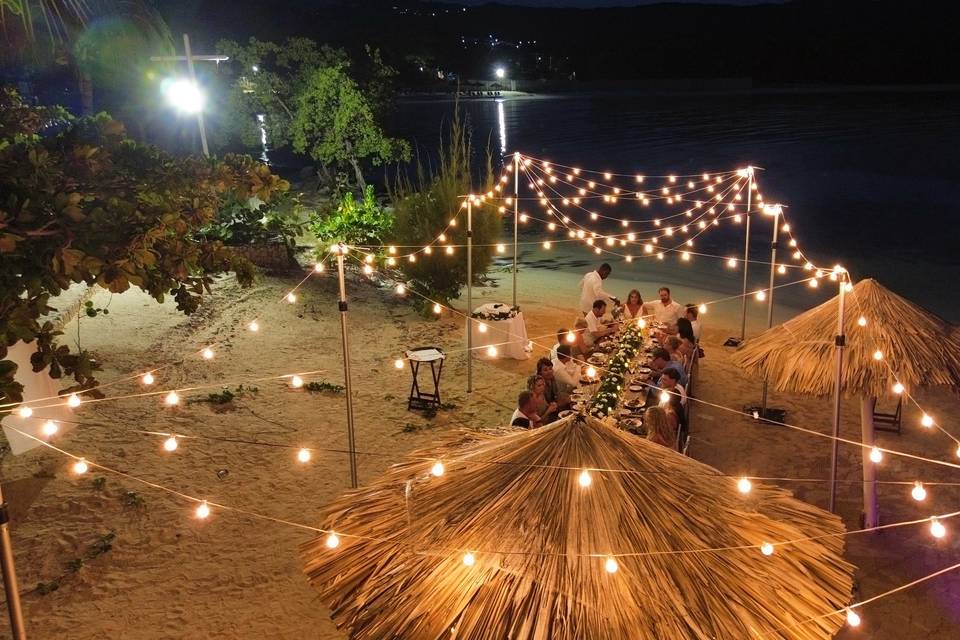 Dinner with Fairy lights