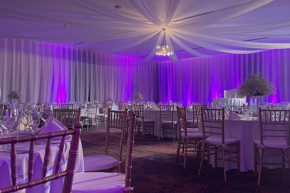 Led Uplights & Draping